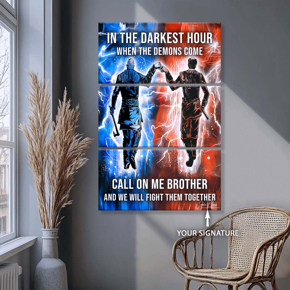 Viking - 3 Piece Wall Art - VK061 - Call On me Brother - Ragnar Lothbrok - Floki - Viking Canvas