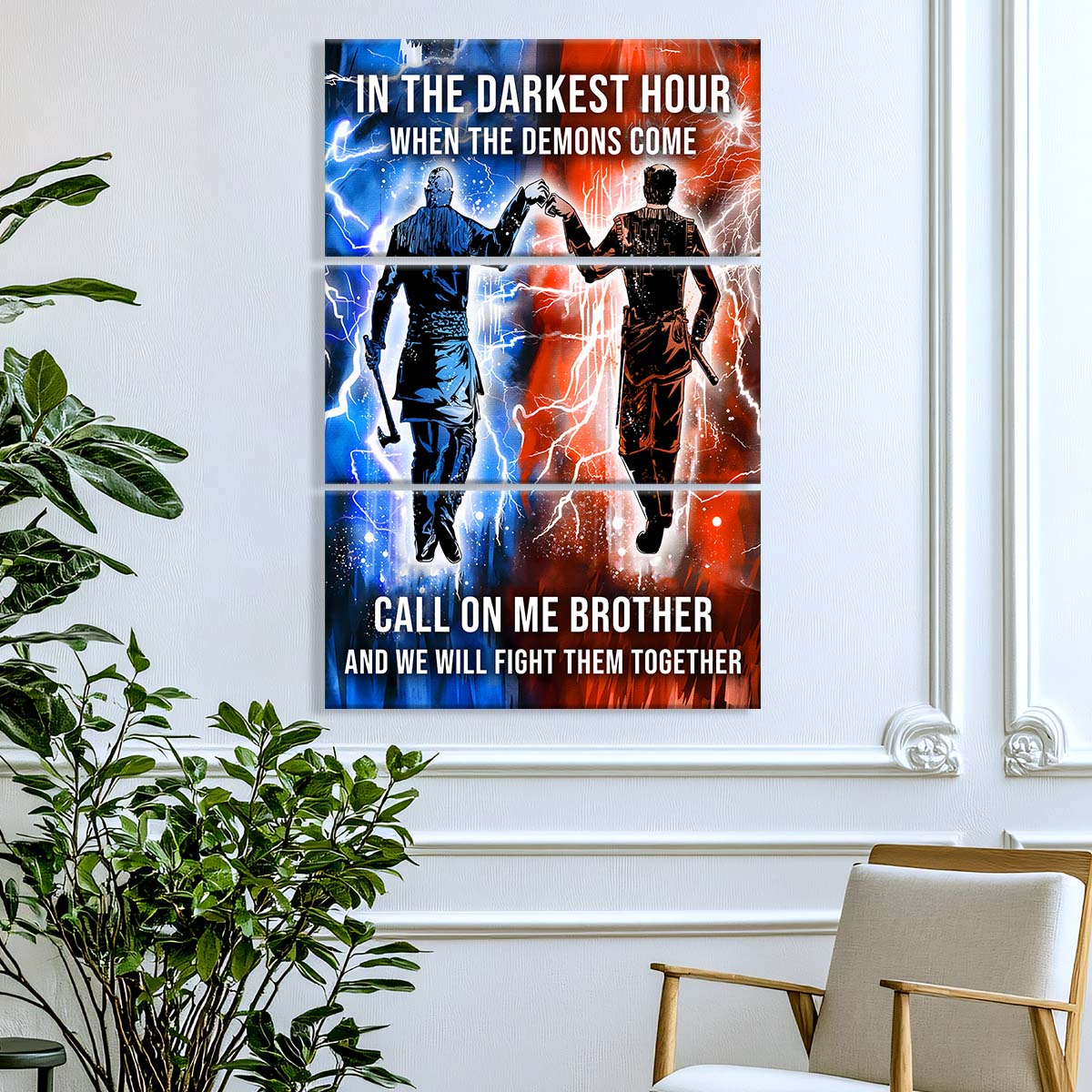 Viking - 3 Piece Wall Art - VK061 - Call On me Brother - Ragnar Lothbrok - Floki - Viking Canvas
