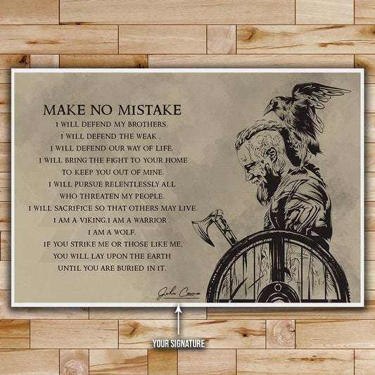 Viking Wall Art - Viking Poster - Viking Canvas - Make No Mistake - Ragnar Lodbrok - VK041 - Horizontal Poster - Horizontal Canvas