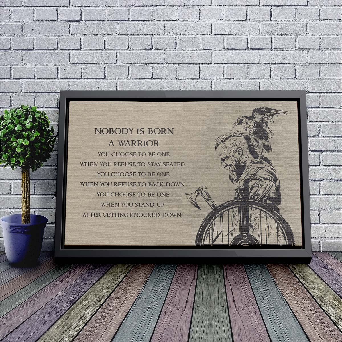 Viking Wall Art - Viking Poster - Viking Canvas - Nobody Is Born A Warrior - Ragnar Lodbrok - VK042 - Horizontal Poster - Horizontal Canvas