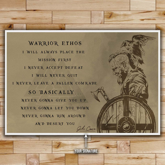 Viking Wall Art - Viking Poster - Viking Canvas - Warrior Ethos - Ragnar Lodbrok - VK010 - Horizontal Poster - Horizontal Canvas
