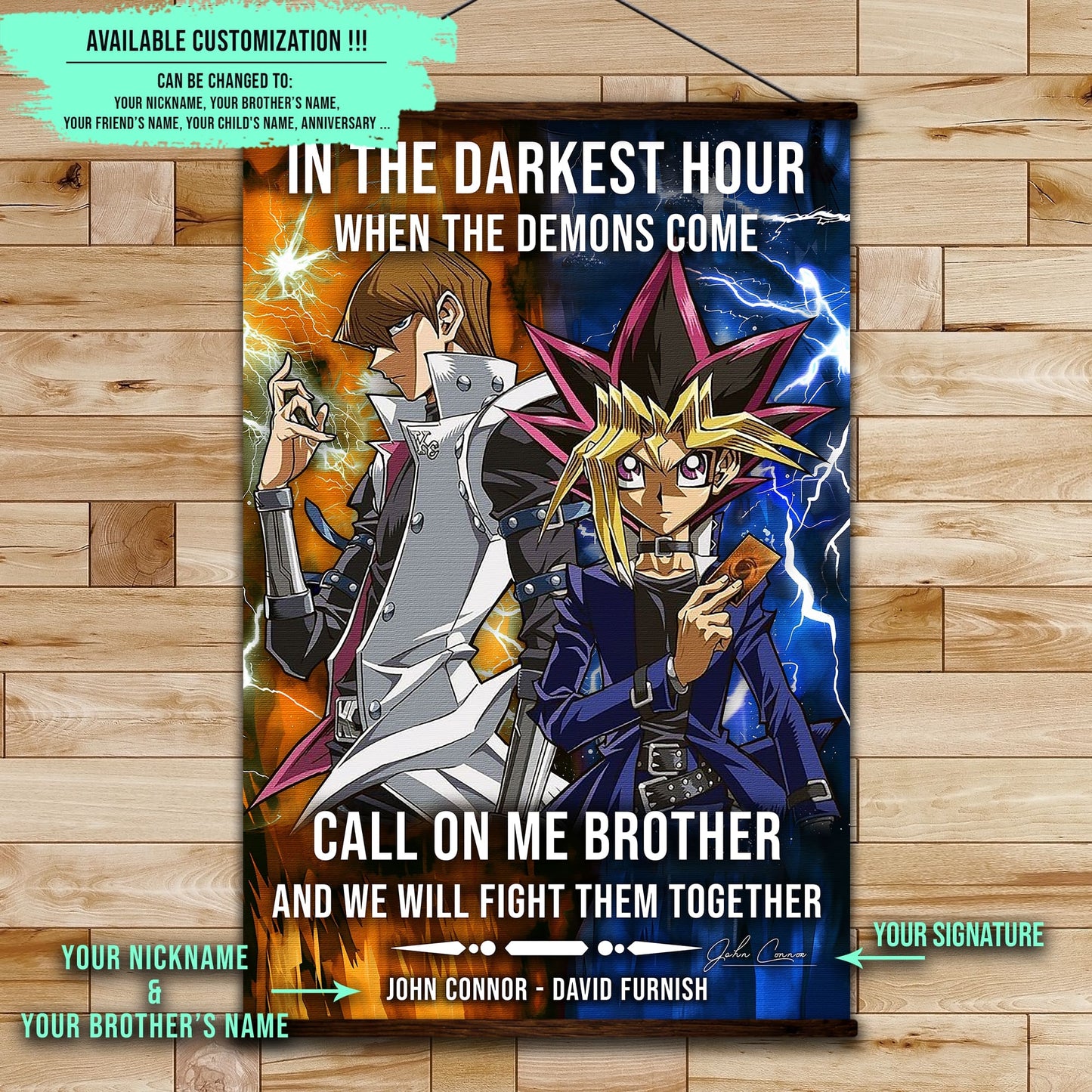 YO001 - Call On Me Brother - Yugi Mutou - Seto Kaiba - Yu-Gi-Oh - YugiOh Poster - YugiOh Canvas - Vertical Poster - Vertical Canvas