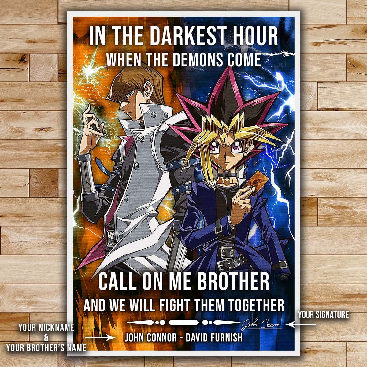 YugiOh Wall Art - YugiOh Poster - YugiOh Canvas - In The Darkest Hour - Call On Me Brother - Yugioh - Seto Kaiba - YO001 - Vertical Poster - Vertical Canvas