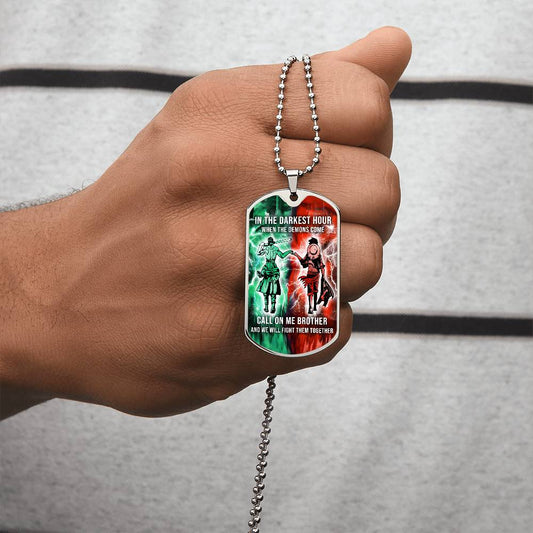 One Piece - Call On me Brother - Monkey D. Luffy - Roronoa Zoro - Military Ball Chain - Luxury Dog Tag