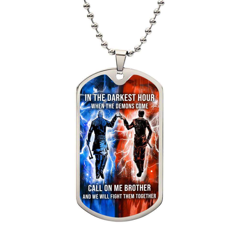 Viking - Call On Me Brother - Ragnar Lothbrok - Floki - Military Ball Chain - Luxury Dog Tag