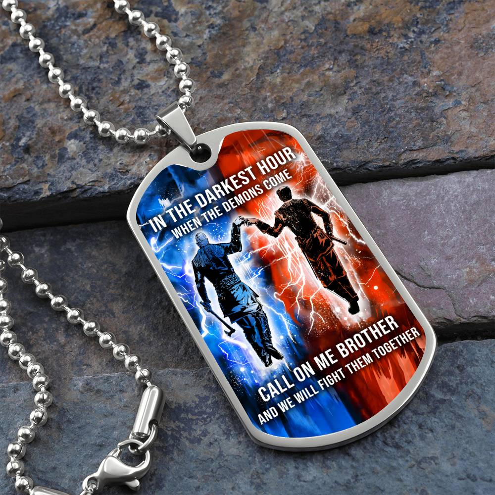 Viking - Call On Me Brother - Ragnar Lothbrok - Floki - Military Ball Chain - Luxury Dog Tag