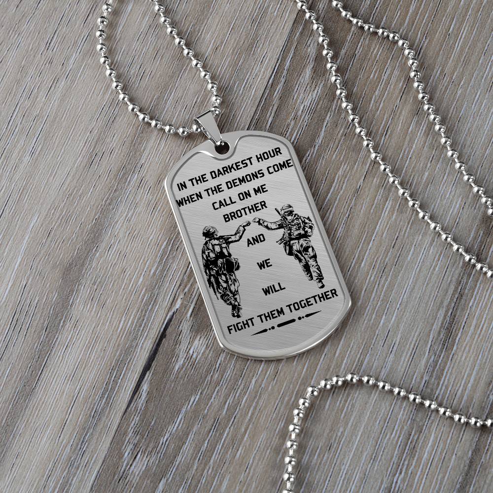 Soldier - Call On Me Brother - Army - Marine - Soldier Dog Tag - Military Ball Chain - Luxury Dog Tag