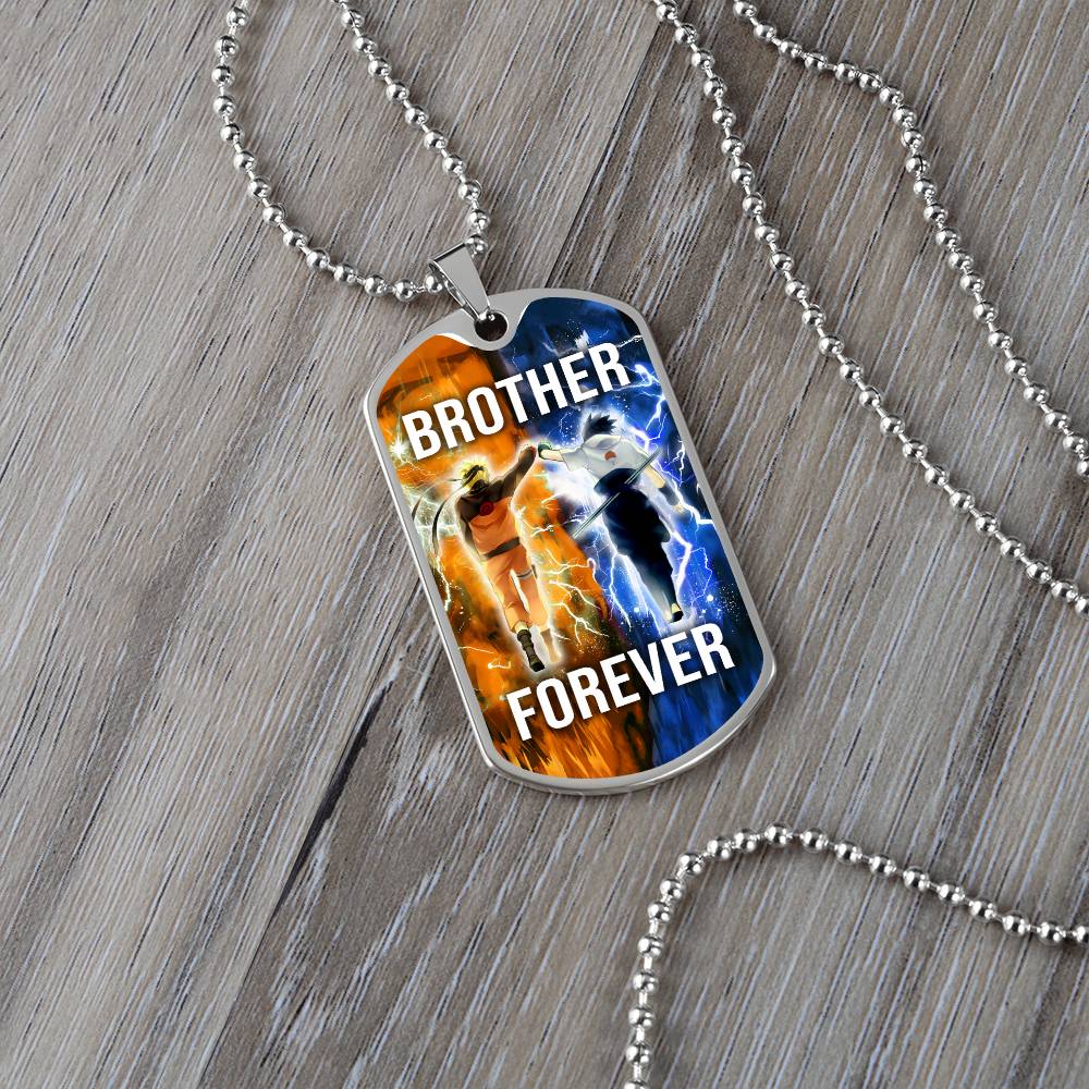 Naruto - Brother Forever - Uzumaki Naruto - Uchiha Sasuke - Military Ball Chain - Luxury Dog Tag