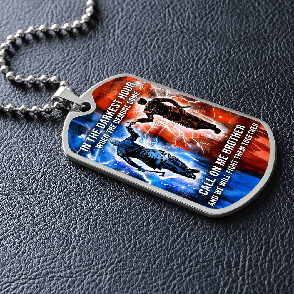 Viking - Call On Me Brother - Ragnar Lothbrok - Floki - Military Ball Chain - Luxury Dog Tag