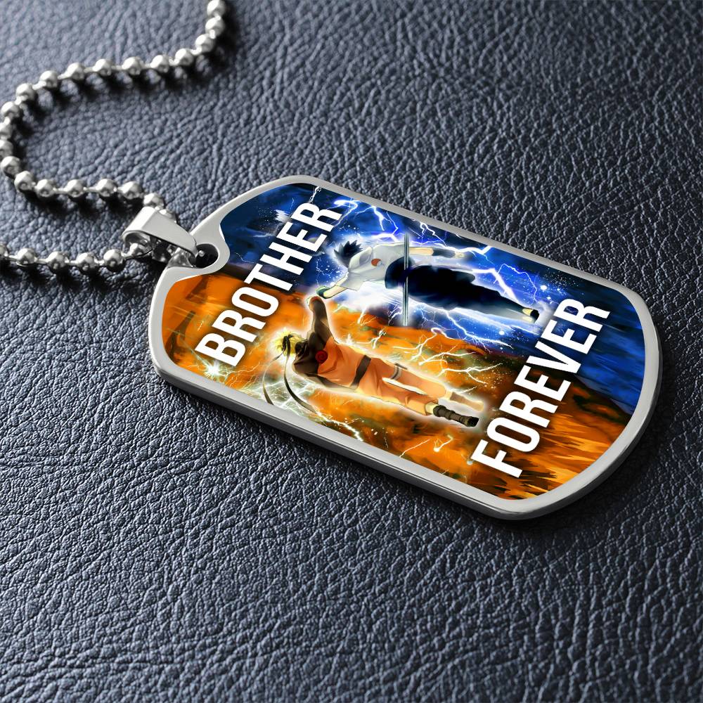 Naruto - Brother Forever - Uzumaki Naruto - Uchiha Sasuke - Military Ball Chain - Luxury Dog Tag