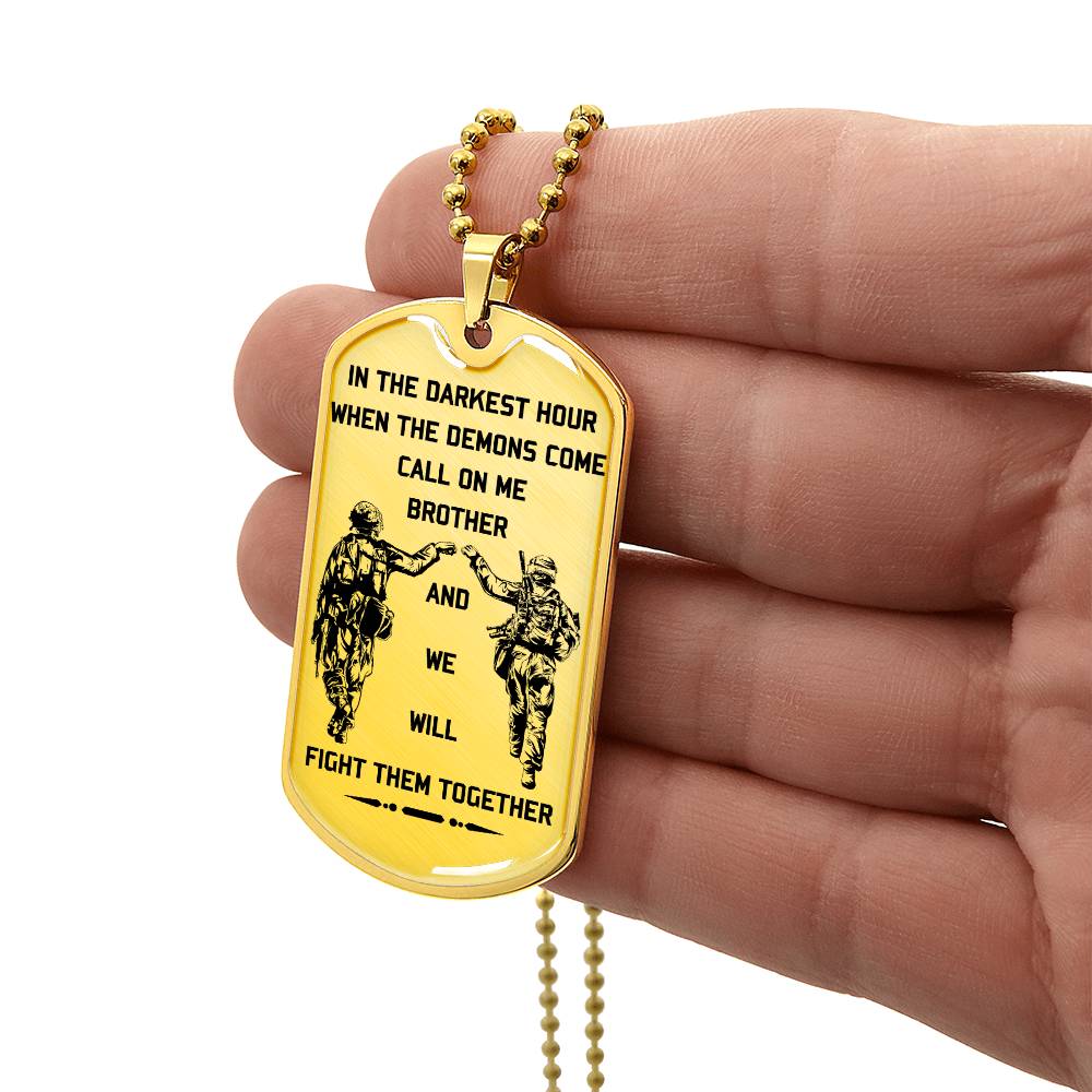 Soldier - Call On Me Brother - Army - Marine - Soldier Dog Tag - Military Ball Chain - Luxury Dog Tag