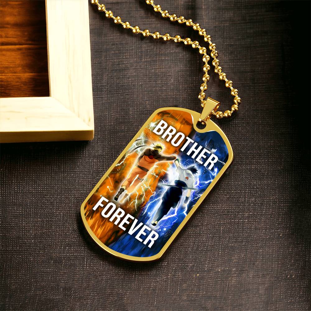 Naruto - Brother Forever - Uzumaki Naruto - Uchiha Sasuke - Military Ball Chain - Luxury Dog Tag