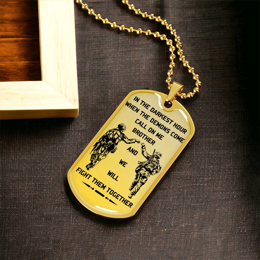 Soldier - Call On Me Brother - Army - Marine - Soldier Dog Tag - Military Ball Chain - Luxury Dog Tag