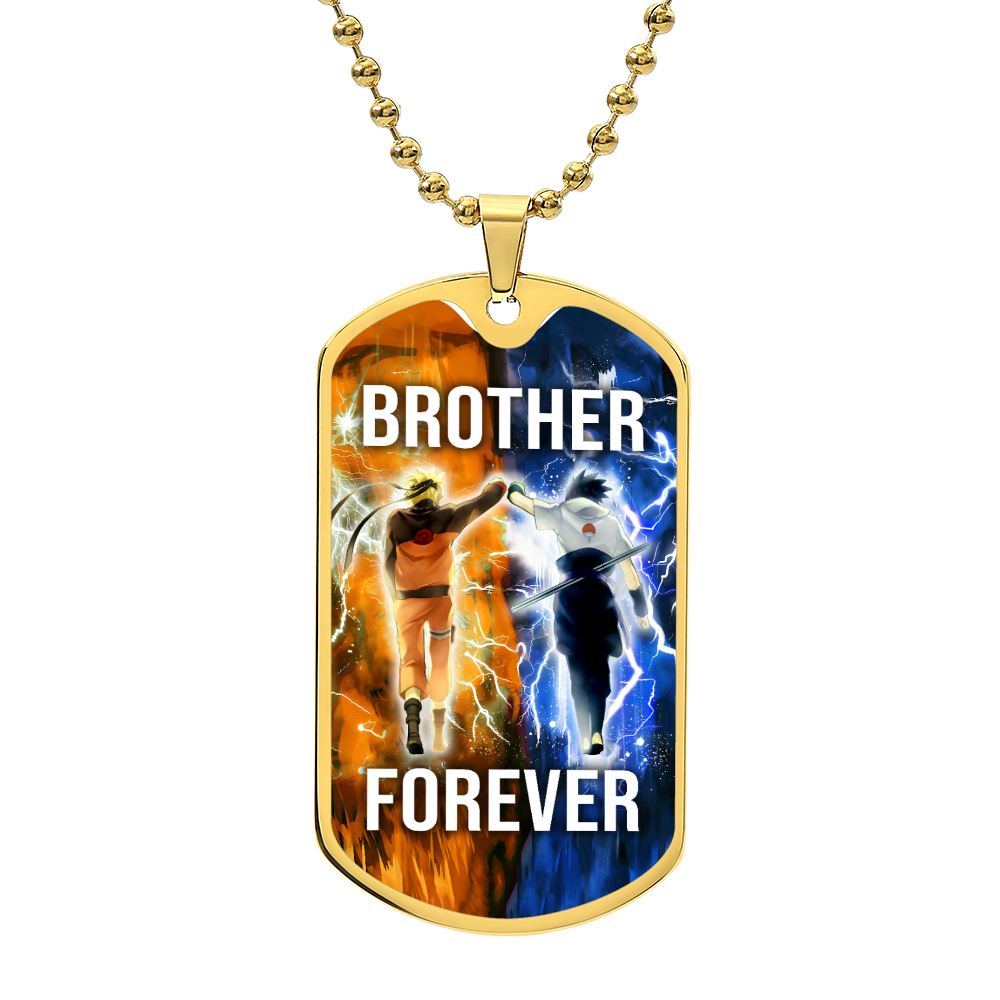 Naruto - Brother Forever - Uzumaki Naruto - Uchiha Sasuke - Military Ball Chain - Luxury Dog Tag