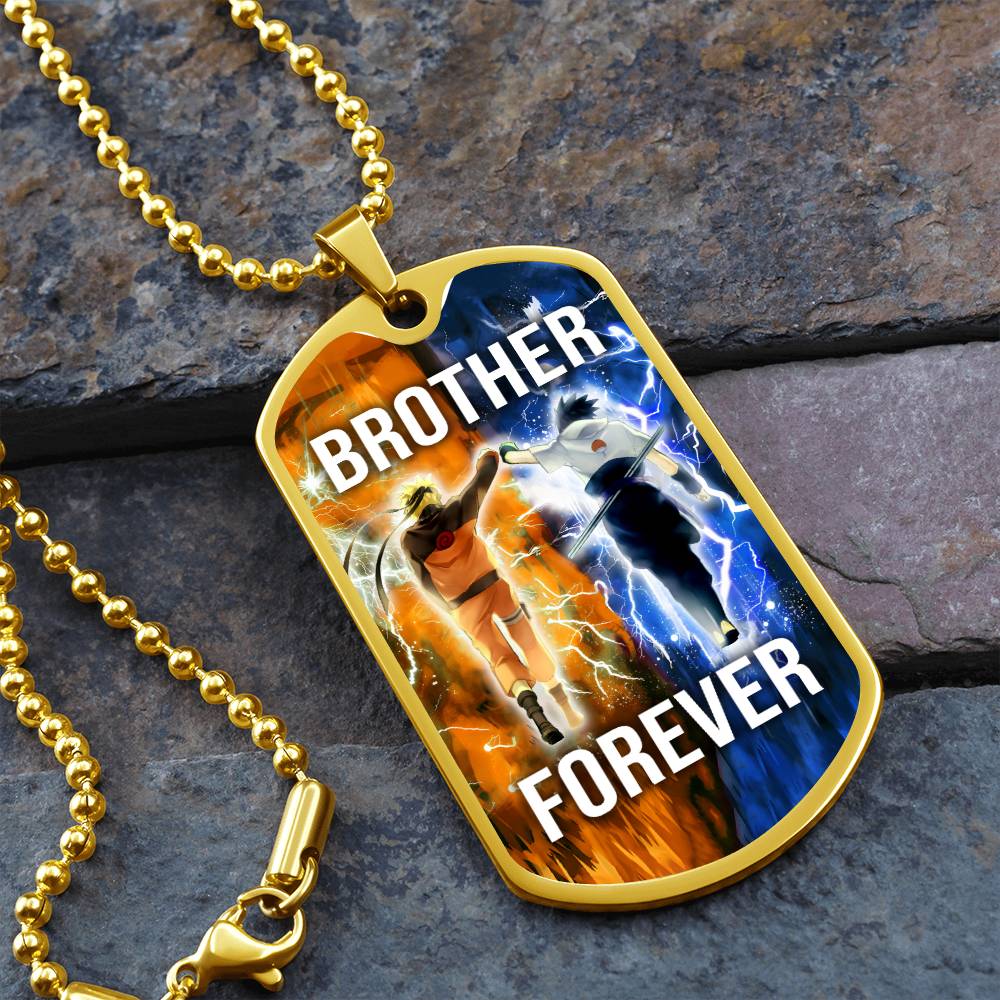 Naruto - Brother Forever - Uzumaki Naruto - Uchiha Sasuke - Military Ball Chain - Luxury Dog Tag