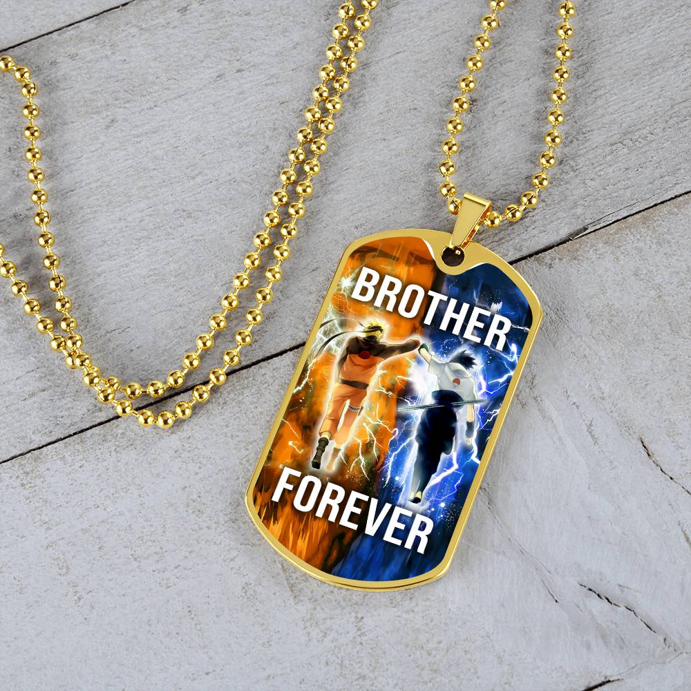 Naruto - Brother Forever - Uzumaki Naruto - Uchiha Sasuke - Military Ball Chain - Luxury Dog Tag