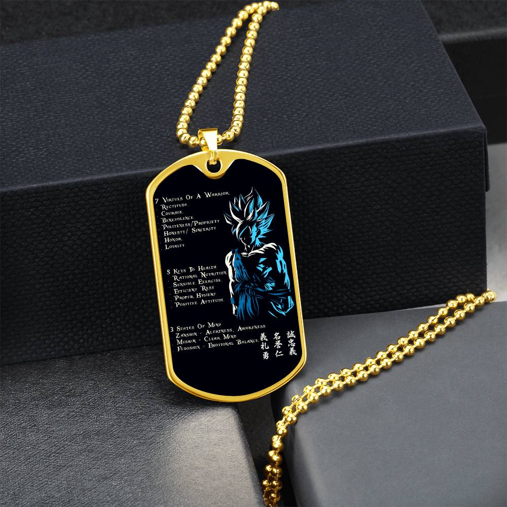 Dragon Ball - 7 5 3 CODE - Goku - Supper Saiyan Blue - Black Dog Tag - Dragon Ball Dog Tag - Military Ball Chain - Luxury Dog Tag
