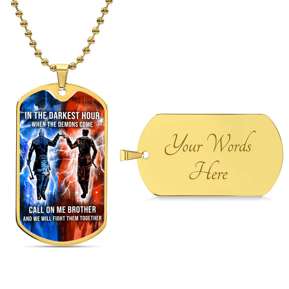 Viking - Call On Me Brother - Ragnar Lothbrok - Floki - Military Ball Chain - Luxury Dog Tag