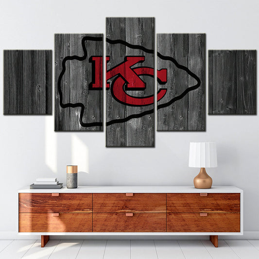 American Football Canvas Wall Art - AF5096 - Kansas City Chiefs Emblem - NFL Teams