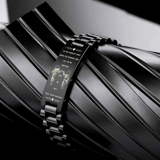DRB004 - Call On Me Brother - English - Goku - Vegeta - Dragon Ball - Black Engrave Bracelet