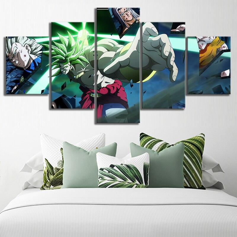 Dragon Ball - 5 Pieces Wall Art - Broly - Vegeta - Goku - Trunks - Dragon Ball Poster - Dragon Ball Canvas