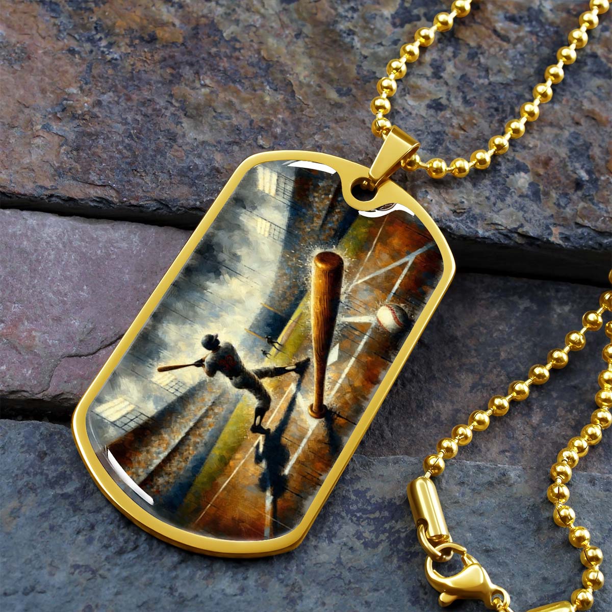 BASEBALL LUXURY DOG TAG