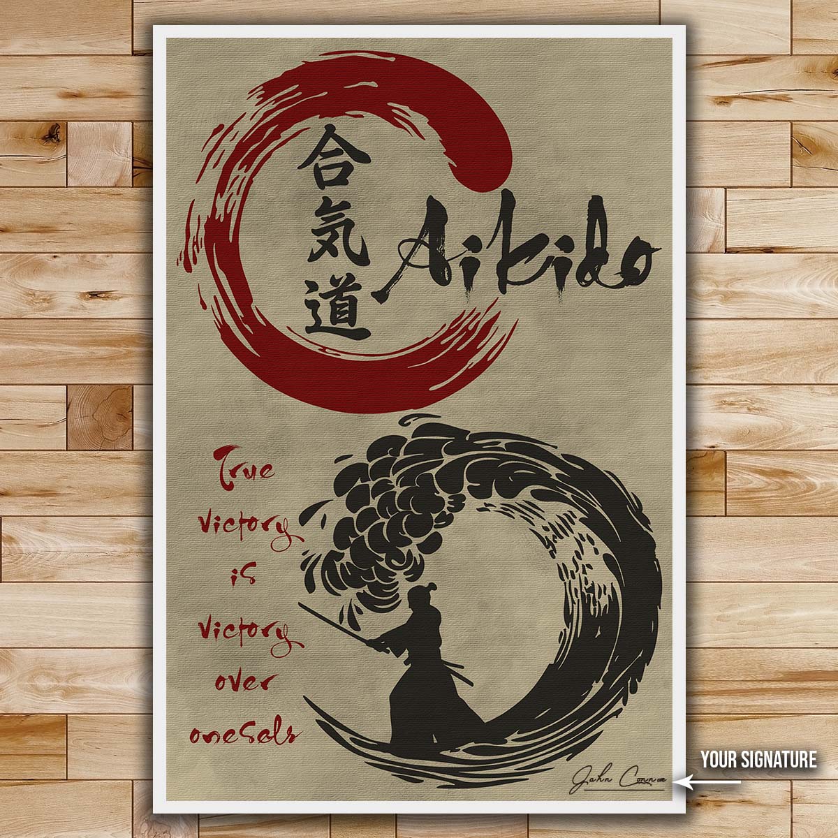 Aikido Wall Art - Aikido Poster - Aikido Canvas - True Victory Is Victory Over Oneself - AI015 - Vertical Poster - Vertical Canvas