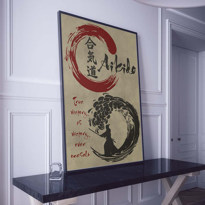 Aikido Wall Art - Aikido Poster - Aikido Canvas - True Victory Is Victory Over Oneself - AI015 - Vertical Poster - Vertical Canvas