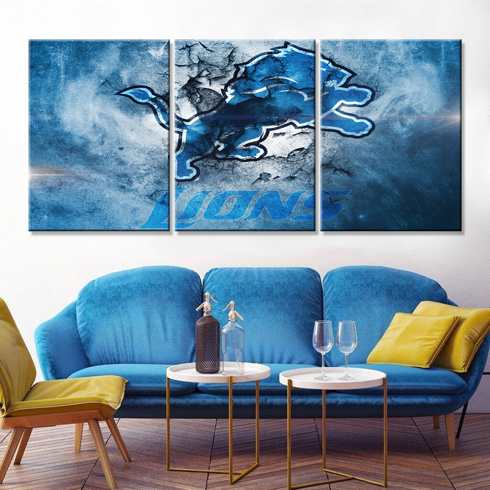 American Football Canvas Wall Art - AF5143 - Detroit Lions - NFL Teams