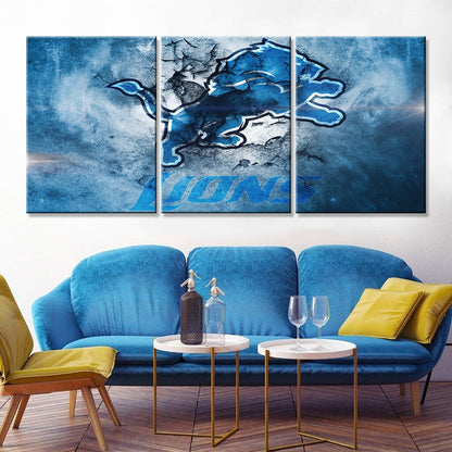 American Football Canvas Wall Art - AF5143 - Detroit Lions - NFL Teams