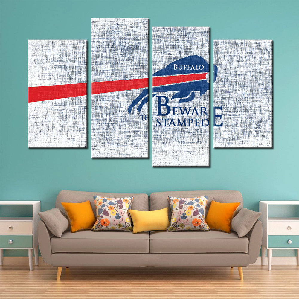 American Football Wall Art - AF5135 - Buffalo Bills - The Beware Stampede - American Football Poster - American Football Canvas