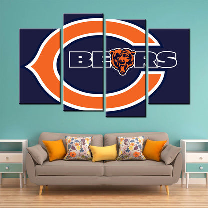 American Football Canvas Wall Art - AF5136 - Chicago Bears - NFL Teams