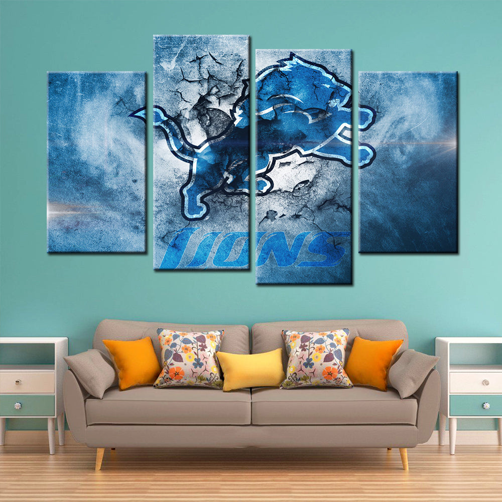 American Football Canvas Wall Art - AF5143 - Detroit Lions - NFL Teams
