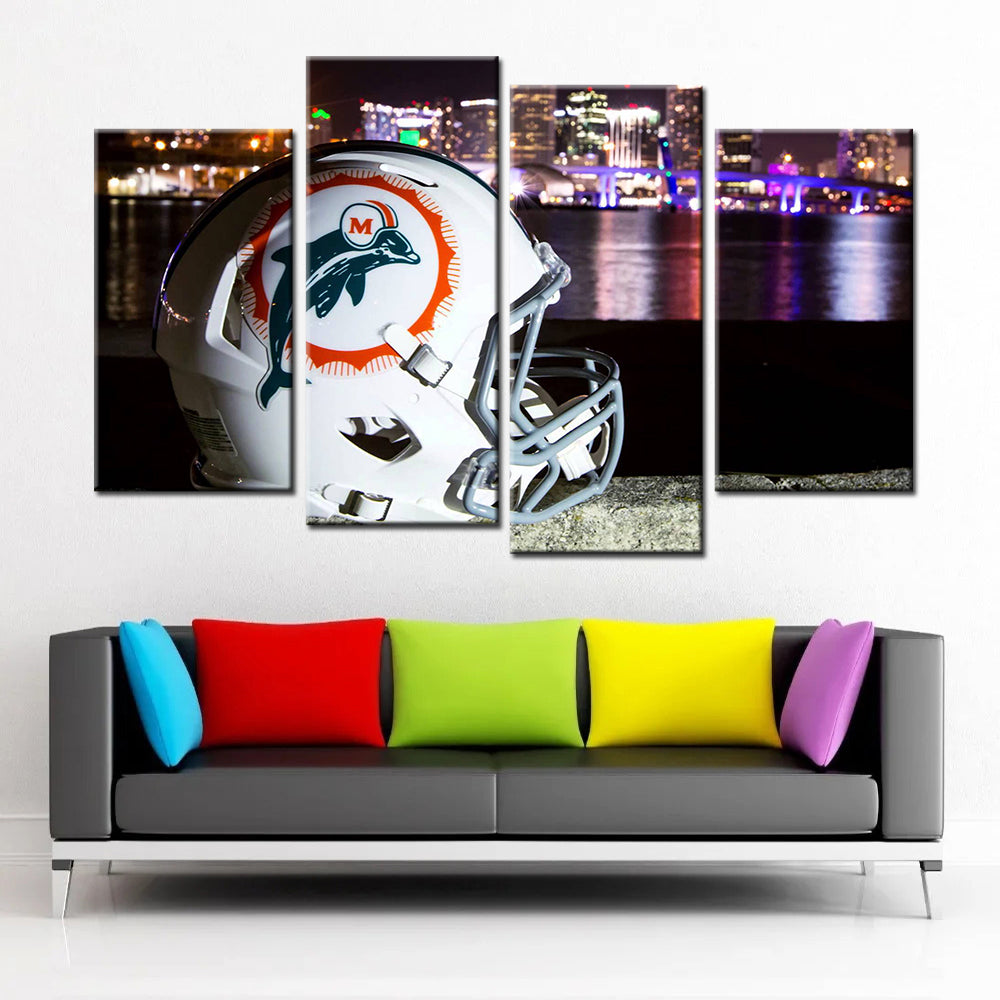 American Football Canvas Wall Art - AF5149 - Miami Dolphins - NFL Teams
