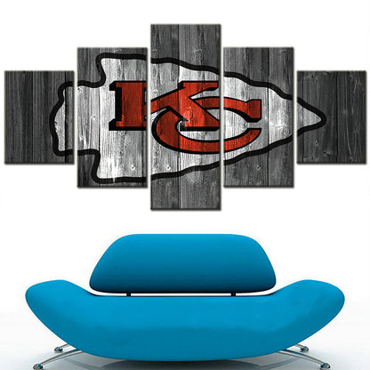 American Football Canvas Wall Art - AF5086 - Kansas City Chiefs Emblem - NFL Teams
