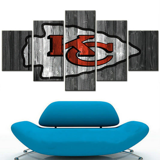 American Football Canvas Wall Art - AF5086 - Kansas City Chiefs Emblem - NFL Teams