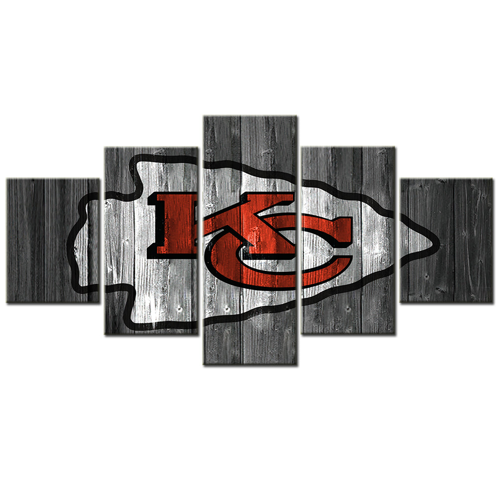 American Football Canvas Wall Art - AF5086 - Kansas City Chiefs Emblem - NFL Teams