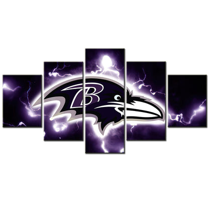 American Football - 5 Pieces Wall Art - AF5089 - Baltimore Ravens - American Football Poster - American Football Canvas