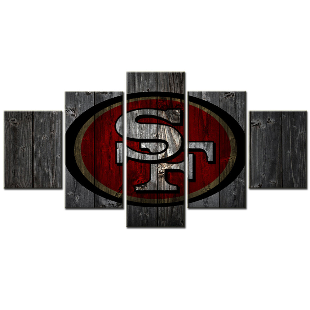 American Football Canvas Wall Art - AF5105 - San Francisco 49Ers Barn Wood - NFL Teams