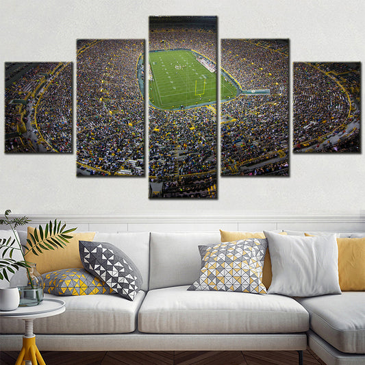 American Football - 5 Pieces Wall Art - AF5110 - Lambeau Field - Green Bay Packers Stadium - American Football Poster - American Football Canvas