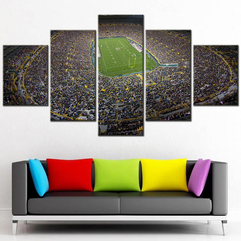 American Football - 5 Pieces Wall Art - AF5110 - Lambeau Field - Green Bay Packers Stadium - American Football Poster - American Football Canvas