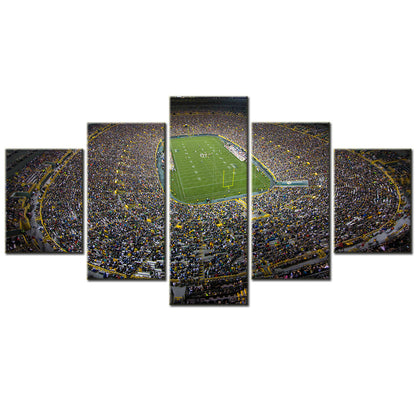 American Football - 5 Pieces Wall Art - AF5110 - Lambeau Field - Green Bay Packers Stadium - American Football Poster - American Football Canvas