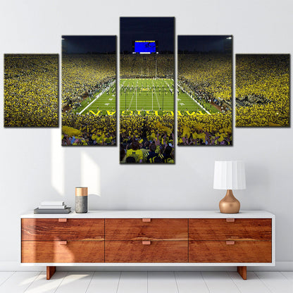 American Football - 5 Pieces Wall Art - AF5112 - Michigan's Big House - Michigan Stadium - The Big House - American Football Poster - American Football Canvas