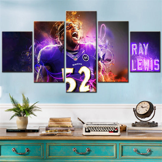 American Football Canvas Wall Art - AF5121 - Baltimore Ravens - Ray Lewis - NFL Teams