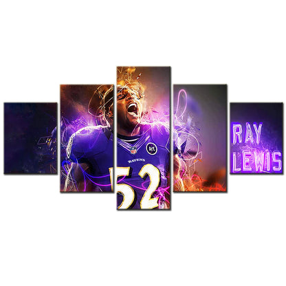 American Football Canvas Wall Art - AF5121 - Baltimore Ravens - Ray Lewis - NFL Teams