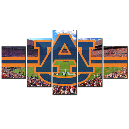 American Football - 5 Pieces Wall Art - AF5034 - Auburn Tigers Football - Auburn Stadium - American Football Poster - American Football Canvas