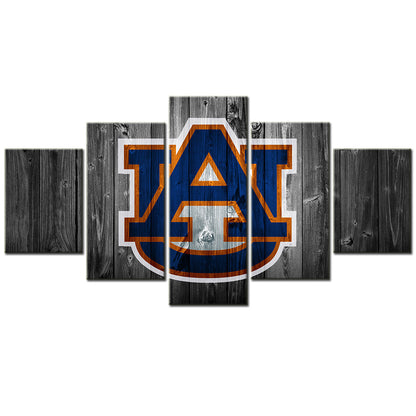 American Football - 5 Pieces Wall Art - AF5035 - Auburn Tigers Football Logo Sport - American Football Poster - American Football Canvas