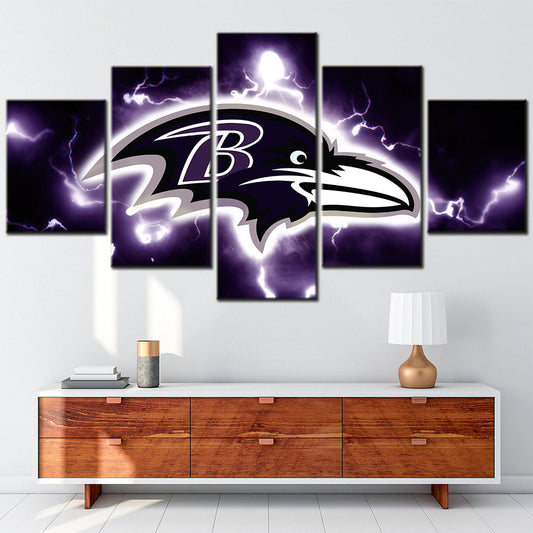American Football - 5 Pieces Wall Art - AF5037 - Baltimore Ravens Football American Sport - American Football Poster - American Football Canvas
