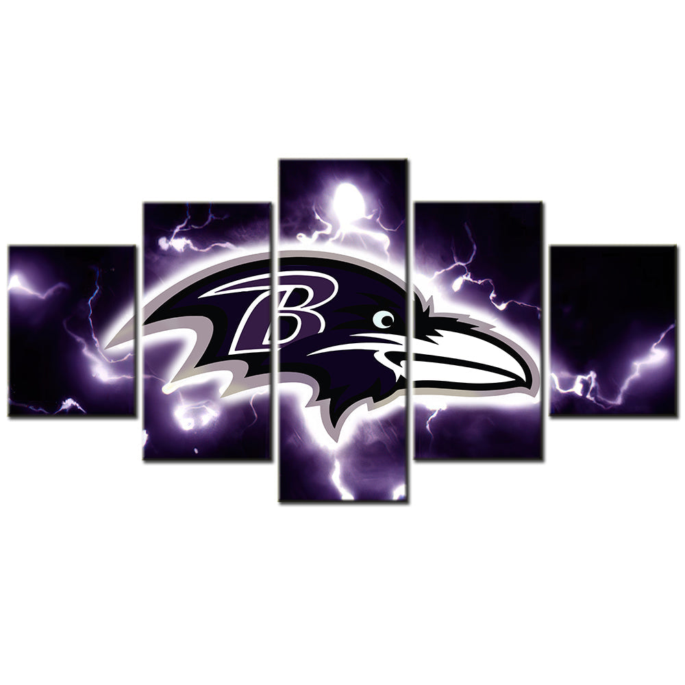 American Football - 5 Pieces Wall Art - AF5037 - Baltimore Ravens Football American Sport - American Football Poster - American Football Canvas
