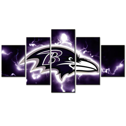 American Football - 5 Pieces Wall Art - AF5037 - Baltimore Ravens Football American Sport - American Football Poster - American Football Canvas